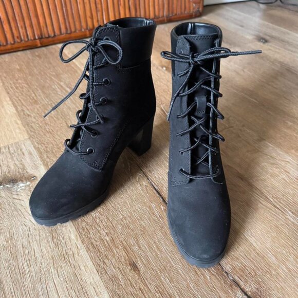 Timberland Black Women's Allington Mid Lace-Up Boot Size 6 - Picture 1 of 6